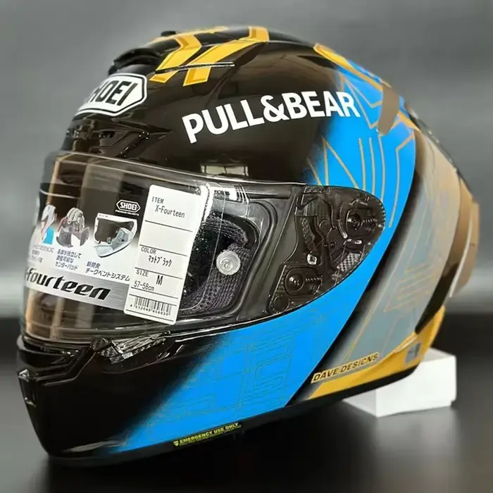 Casque De moto intégral X14 Marquez 93 or bleu équitation casque De moto De course De Motocross Casc