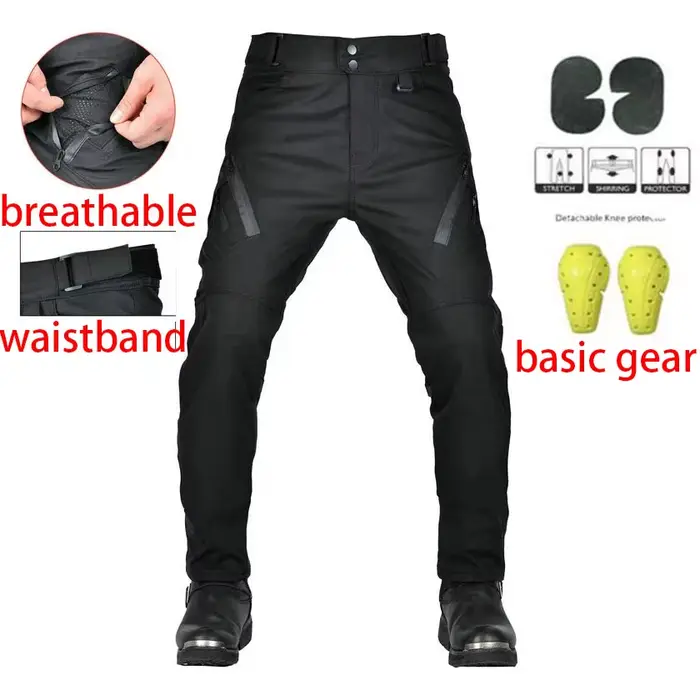 Pantalon de moto imperméable toutes saisons avec bandes réfléchissantes, taille ajustable, protectio