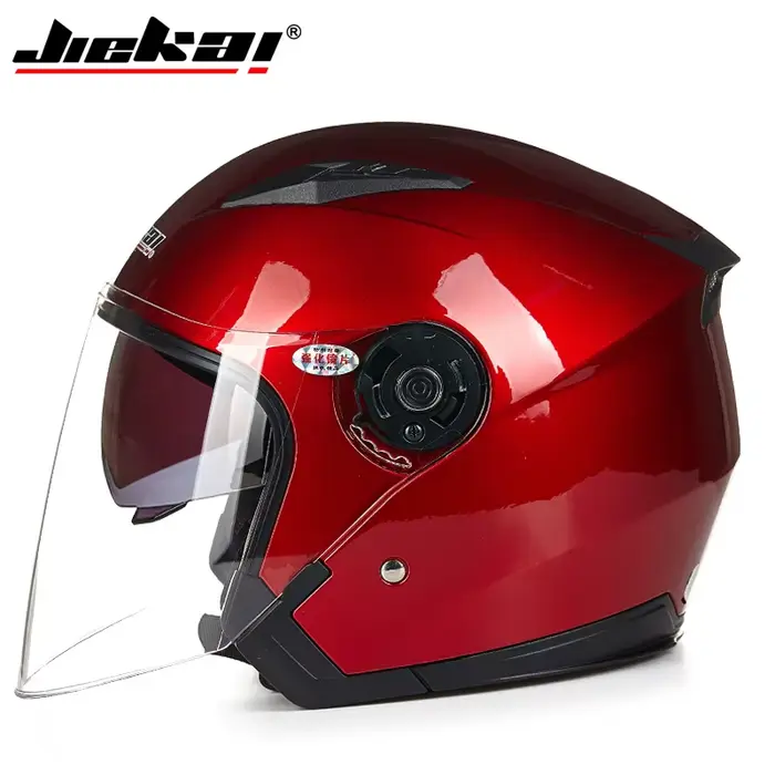 JIEKAI-512 Moto double lentille demi Casque Cascos Para Moto casques de course ABS Casque Moto Casqu