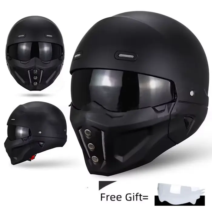 Vieni avec 2 lentilles Moto Scorpion casque Moto modulaire mâle rétro Capacete Casco Cruiser demi ca