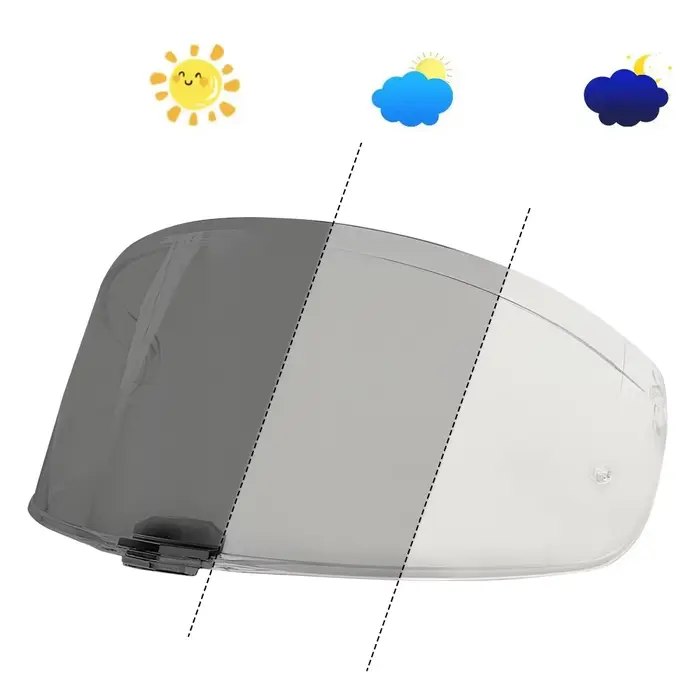 Lentille photochromique de remplacement pour casque, accessoires anti-UV et anti-rayures, adaptés au