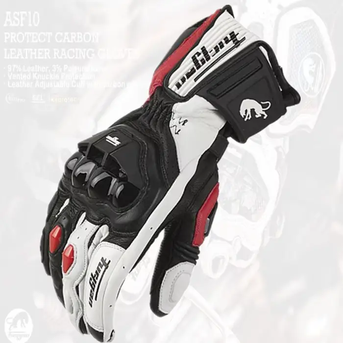 Gants de moto coupe-vent en cuir pour hommes, mitaines de motocross, protection de sécurité, écran t
