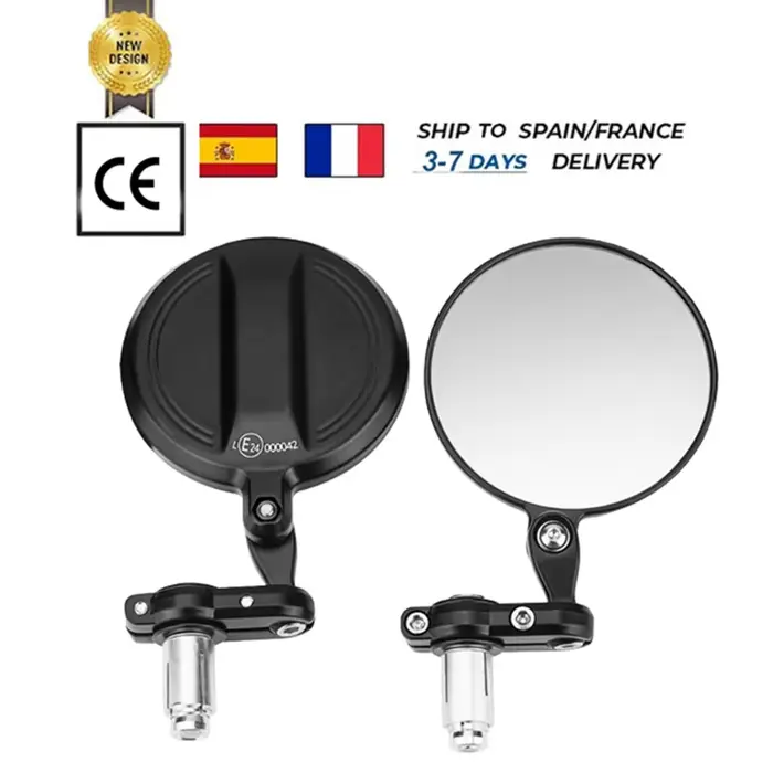 Miroir d'extrémité de guidon de moto E-MARK, pour MT07 MT09 R1 R3 pour Cafe Racer CB125R CBF125 Z900
