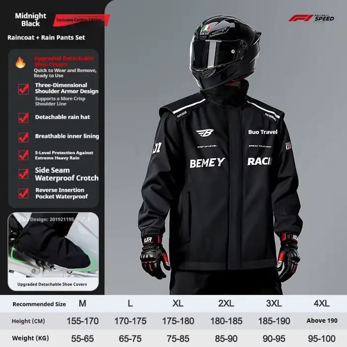 Combinaison de pluie pour moto, pour hommes et femmes, professionnelle, imperméable, coupe-vent, rés
