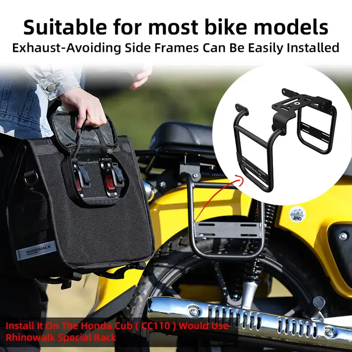 Bal inowalk-Sacoche Latérale Étanche pour Moto, Sacoche de Moteur à Dégagement Rapide avec Support N