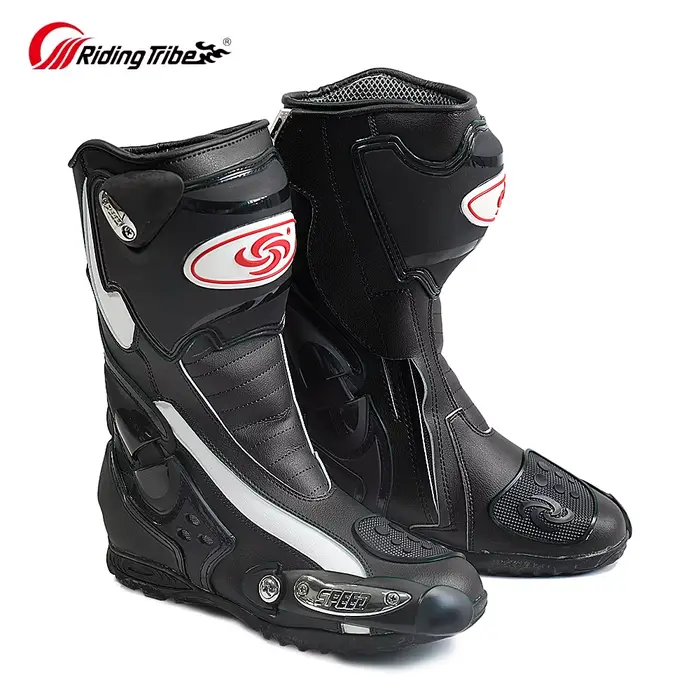 Nouvelles bottes de Moto chaudes botte de motard de vitesse chaussures de course tribu d'équitation 