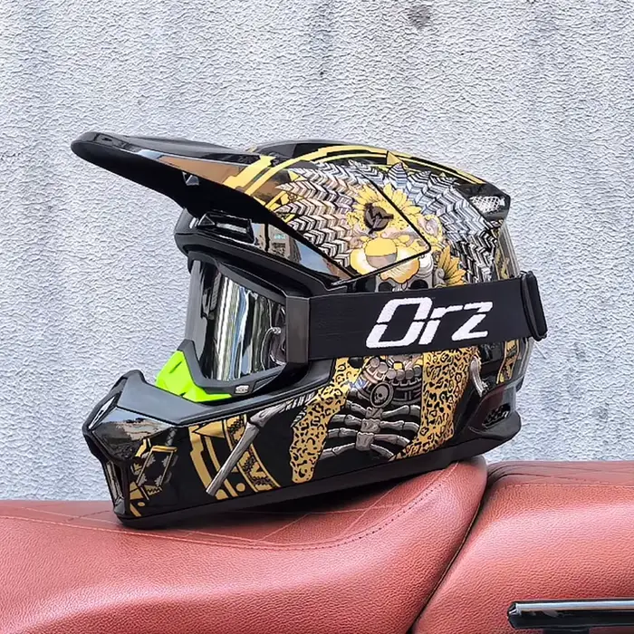 Casque de moto tout-terrain Orz pour scooter électrique, VTT, descente, unisexe, durable, respirant,
