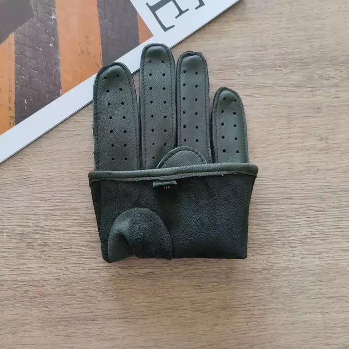 Nouveaux gants en cuir pour hommes mince sans lignes creux respirant protection solaire en plein air équitation et