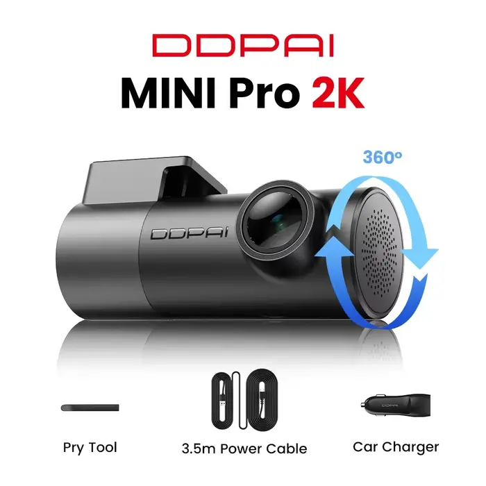 Caméra embarquée DDPAI MINI Pro 3K HDR 1620P avec Wi-Fi, vision nocturne, WDR, commande vocale, surv