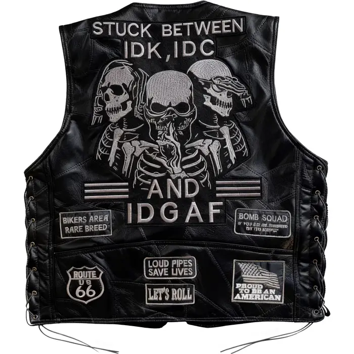 Gilet de moto sans manches en cuir de mouton pour Harley, style motard court, streetwear, club, punk