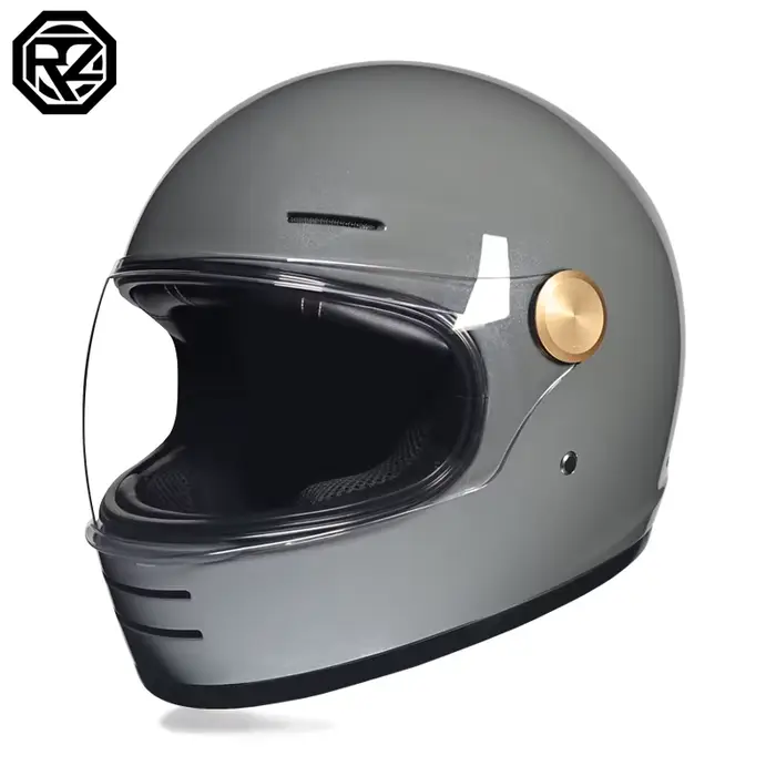 Casque de moto ORZ, casque intégral rétro pour moto, lentille personnalisée, matériau ABS, Casco Mot