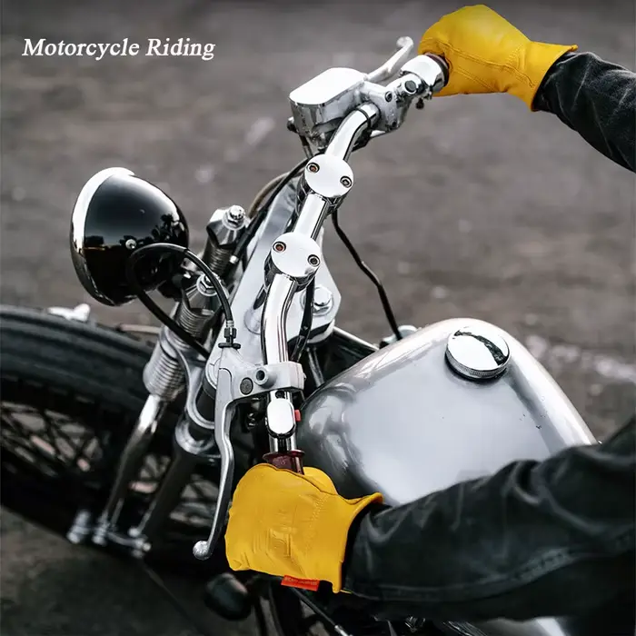 Gants de moto et de vélo rétro en peau de mouton pour hommes