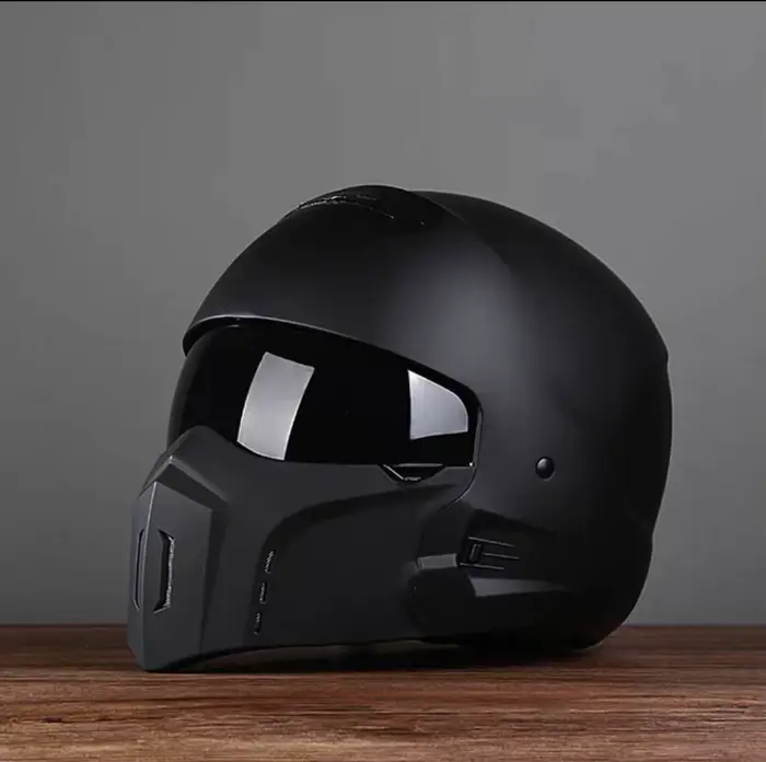 Casque rétro Scorpion noir brillant Vintage, casque de moto à visage ouvert 3/4, léger et respirant 