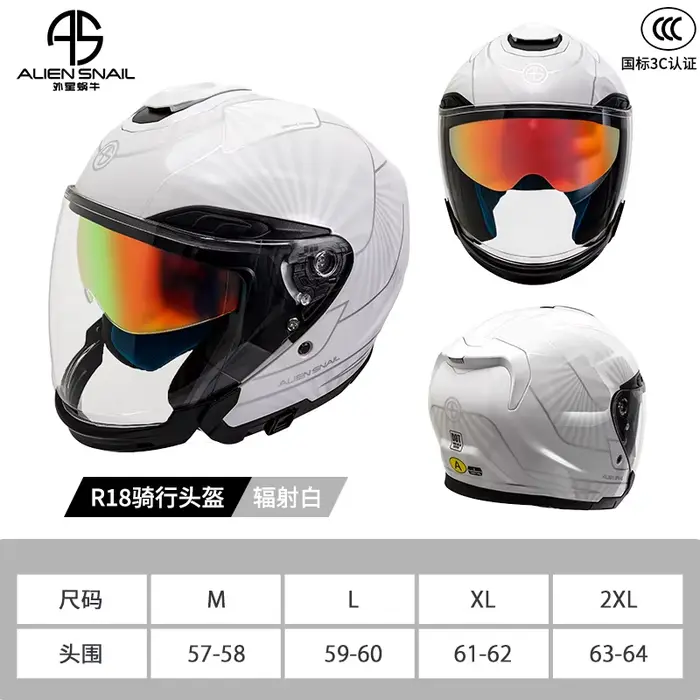 Casques de moto Alien Snail, demi-casques, double visière, hommes et femmes, légers, casques de vélo