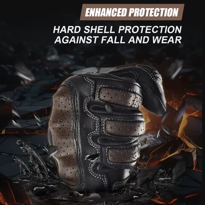 Avec CE approuvé été rétro en cuir perforé gants de Moto hommes femmes doigt complet Motocross Dirt Biker gant Guantes