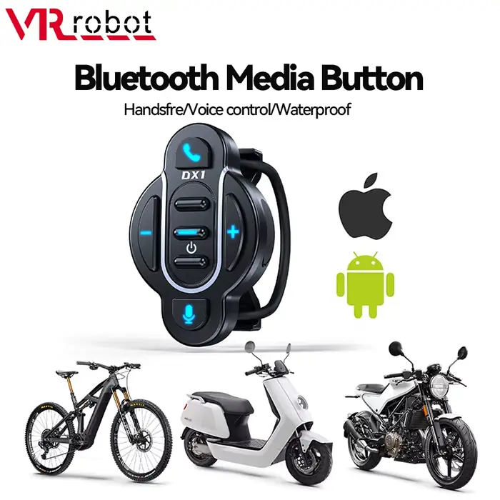 VR Robot Bluetooth 5.4 bouton multimédia étanche moto guidon télécommande casque casque casque contr