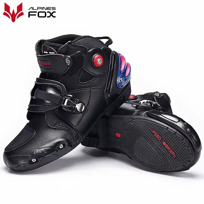 Bottes de moto en cuir microfibre pour hommes