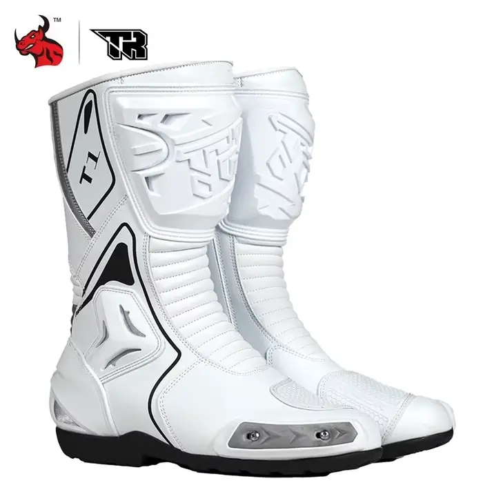 Bottes de motocross unisexes, semelle en caoutchouc antidérapante, protège-cheville en TPU, concepti
