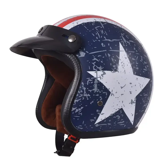 Casque de moto ouvert rétro pour hommes et femmes, casque approuvé par le DOT, casque de moto Hurbik