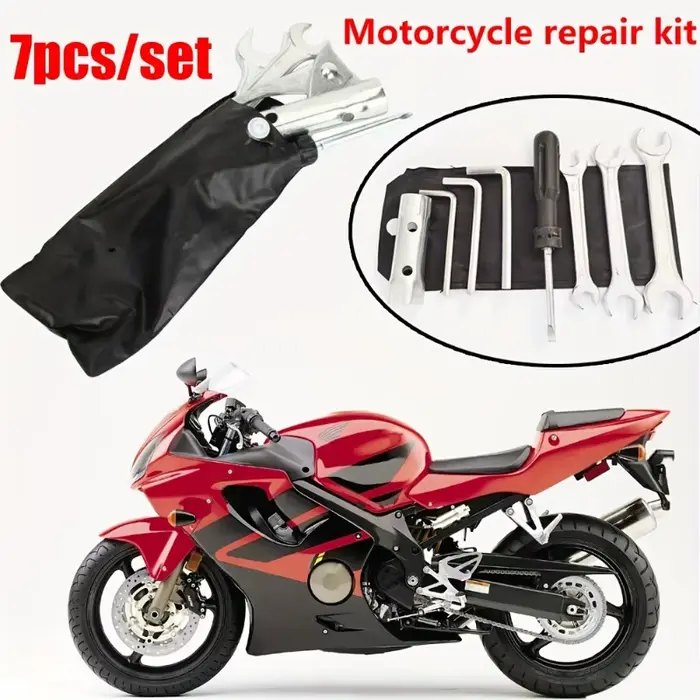 Kit de réparation de moto 7 pièces/ensemble avec sac de rangement