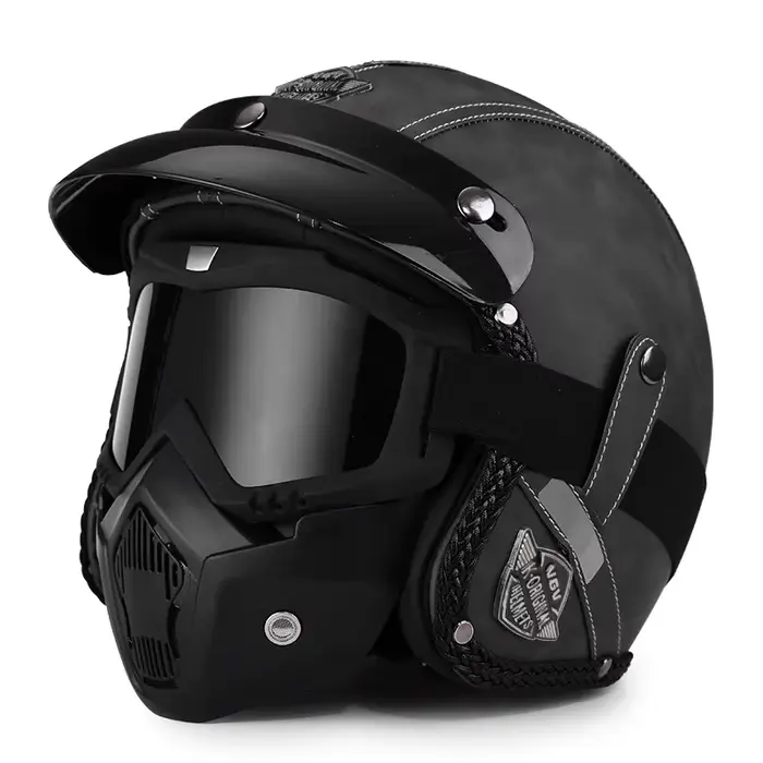 Casque de moto vintage VGV amovible ​ Masque Cruiser 3/4