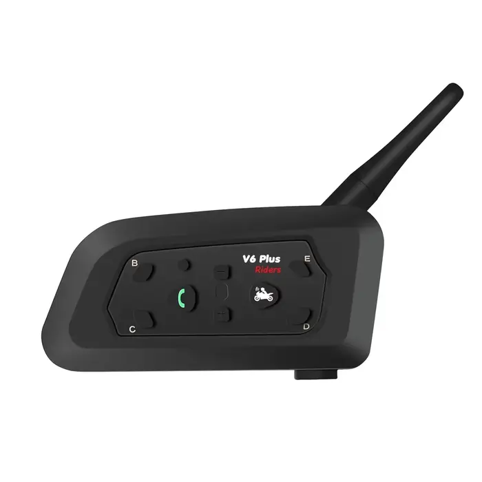 Casque de moto V6 PRO+/PLUS avec Bluetooth, talkie-walkie pour 6 motards, portée de 800 mètres, étan