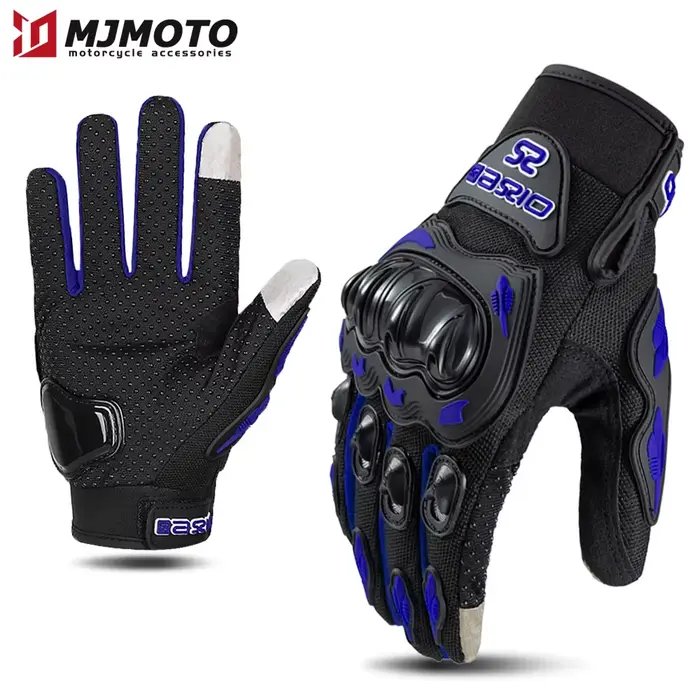 Gants de moto bleus été hommes femmes Motocross gant de course respirant