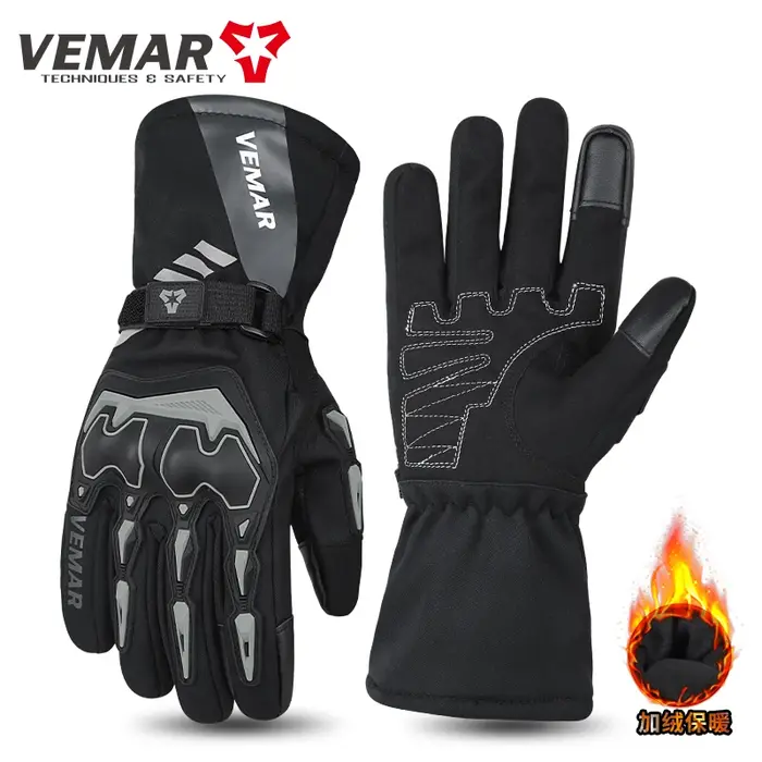 Gants de moto VEMAR imperméables, thermiques, coupe-vent, compatibles écrans tactiles, isolés, antid