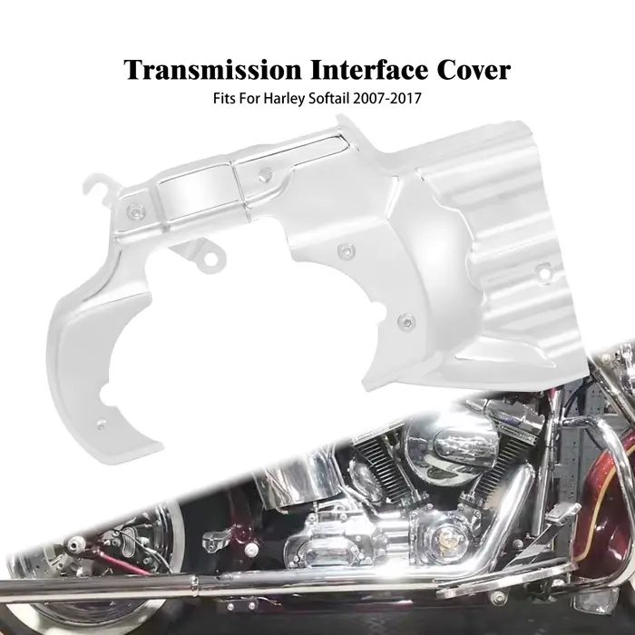 Couvercle d'interface de Transmission de moteur de moto en aluminium chromé CNC pour Harley Softail 