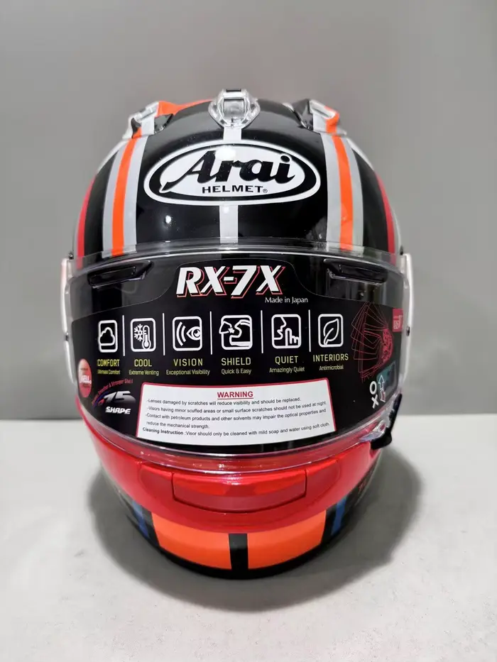 Casque de moto intégral rx7x top Orange Isle of Man TT