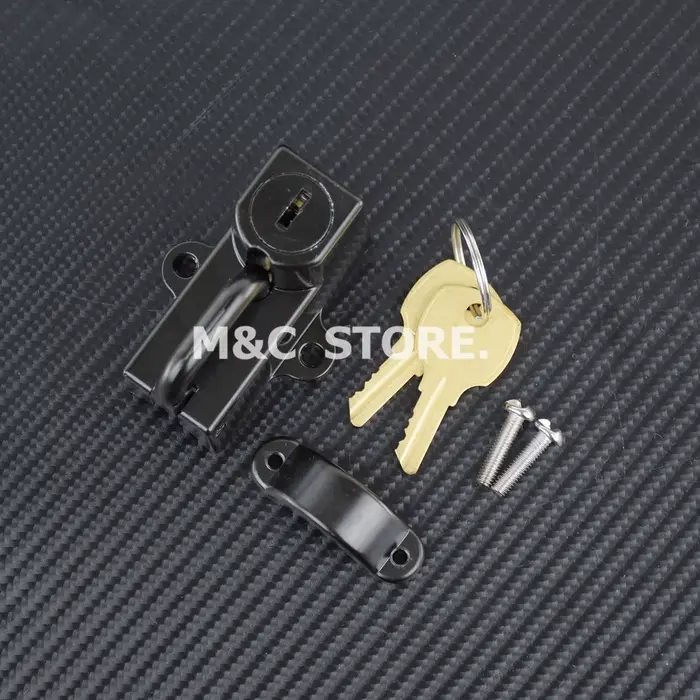 MC Store-Accessoires Universels pour Casque de Moto, Serrure pour Harley, Chrome Noir 7/8, Tube en V