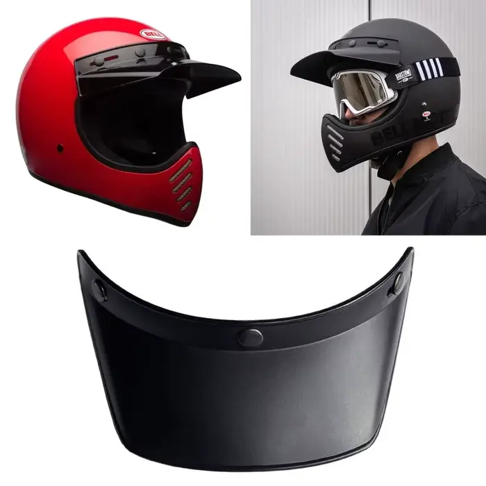 Visière de casque universelle à 3 clips, visage ouvert, toutes sortes de casques