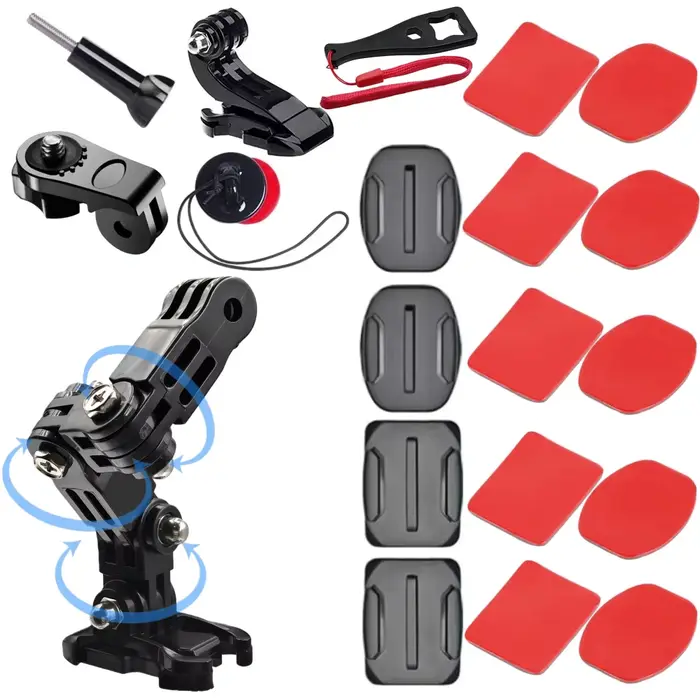 Kit de casque de moto pour GoPro Hero 13 12 11 10 Support de menton de casque pour Go Pro Insta360 D