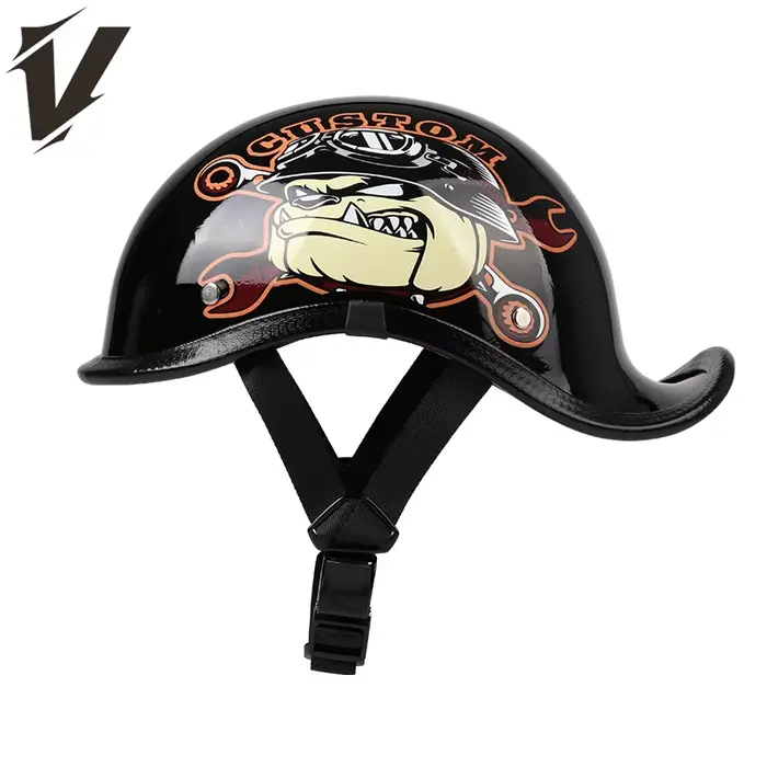 Casque de moto rétro personnalité demi-casque vélo électrique casque de sécurité adapté à toutes les