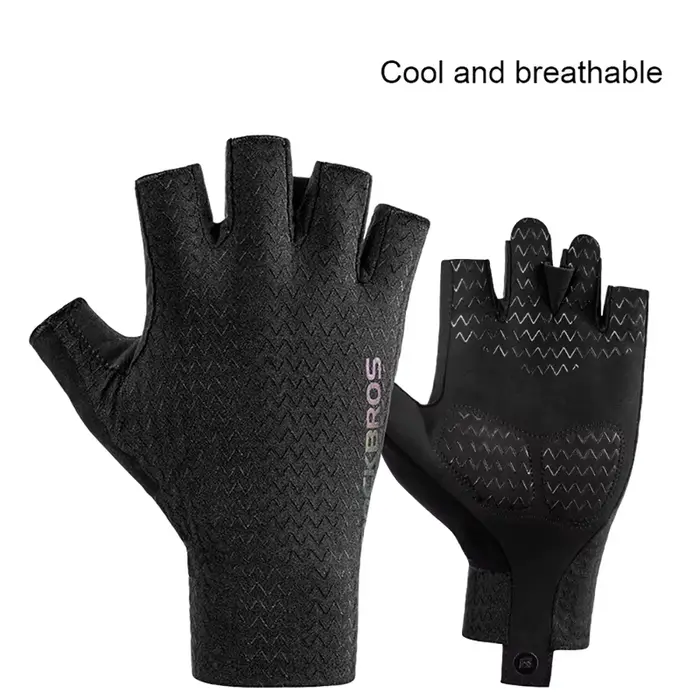 Gants de cyclisme mi-doigts ROCKBROS en soie glacée, protection solaire, sport, conduite, haute élas
