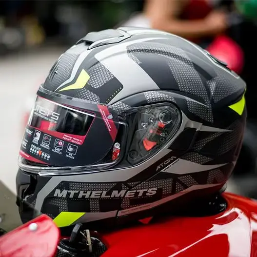 Casque rabattable brillant/mat pour moto Mt Atom Sv M-4Xl