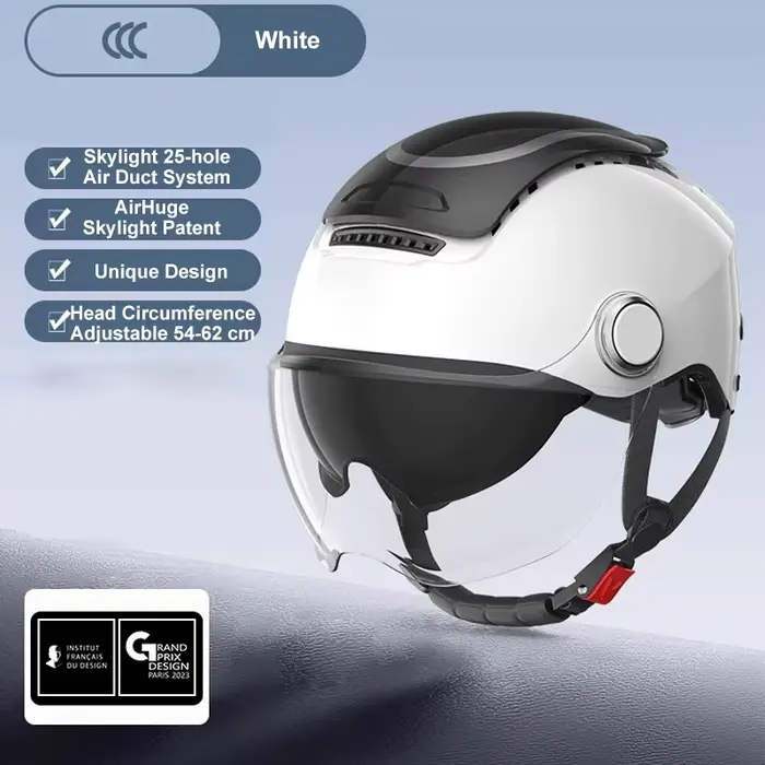BIBEE 2.0 casque de moto électrique été respirant Jet électrique Scooter demi-casques hommes femmes