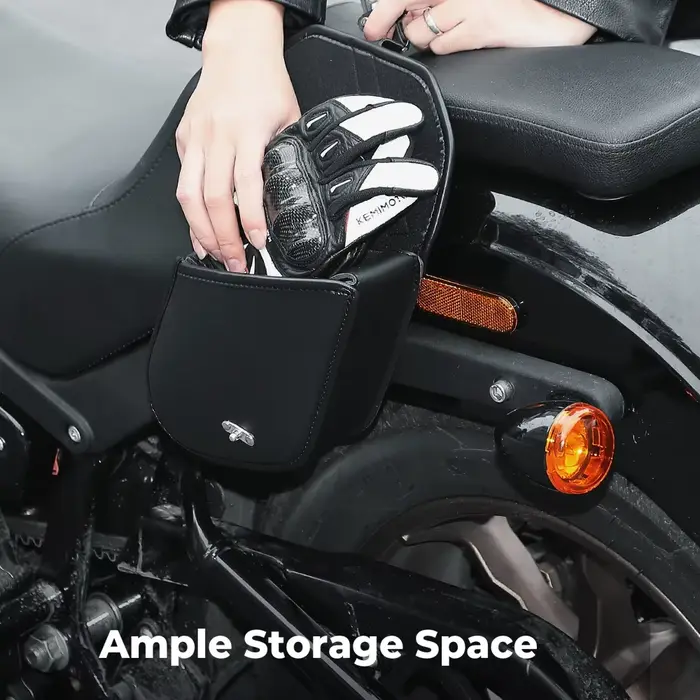 Sacoche latérale de moto en cuir rétro
