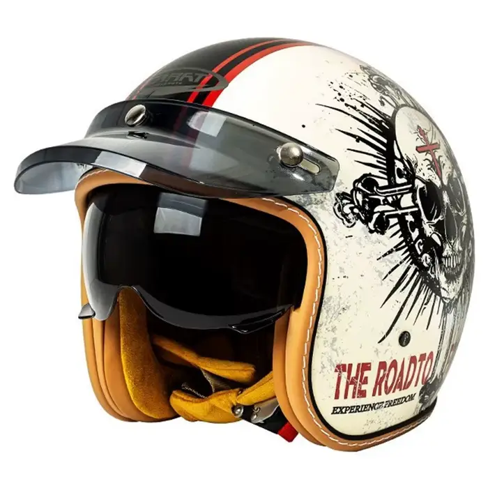 Hommes femmes Jet casque De Moto DOT approuvé casque ouvert Capacete De Moto matériau ABS Moto casqu