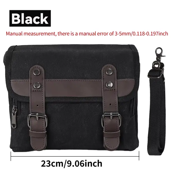 Sac à dos moto vintage, équipement de conduite, sacoche arrière en toile imperméable et cuir marron 