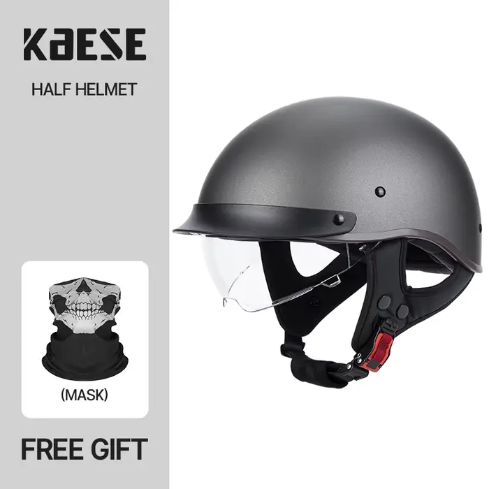 Nouvelle mode classique casque De Moto demi casque De Moto motocross intérieur noir visière casquett