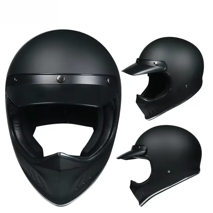 Casque de moto intégral vintage, casque de moto rétro Chopper, ent.com