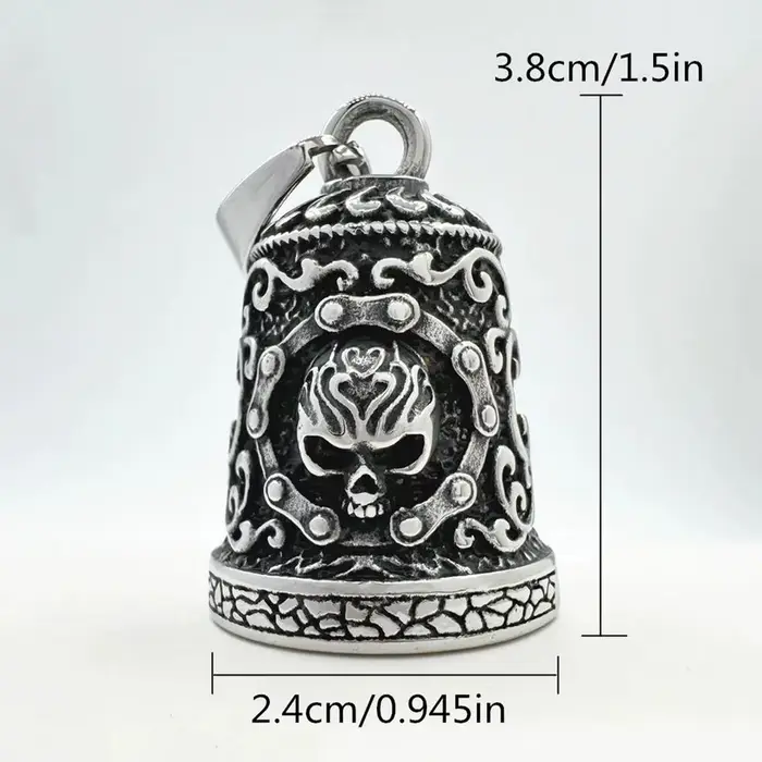 Cloches de moto pour hommes, breloque de crâne de moto en métal, ornement de motard Vintage fait à l