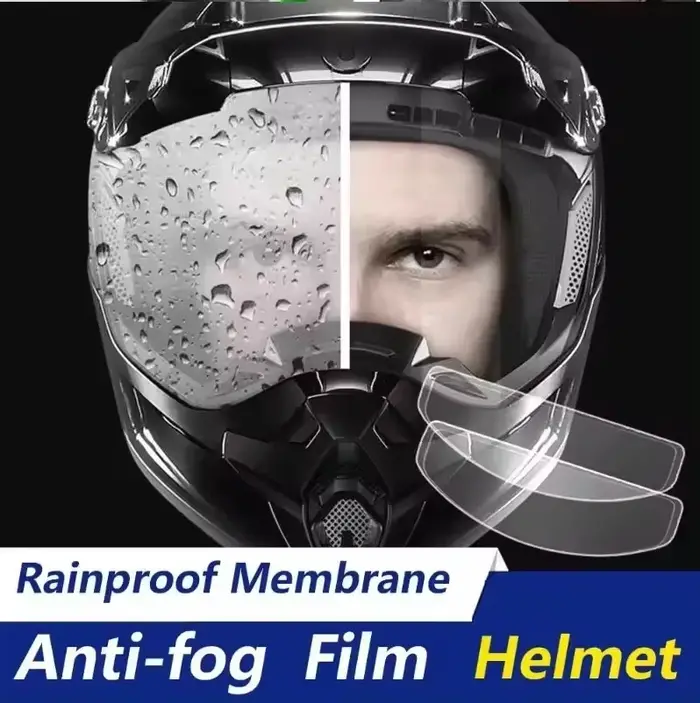 Film anti-pluie et anti-buée pour casque de moto