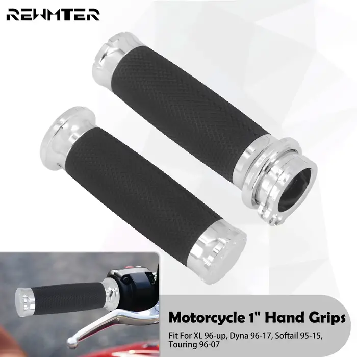 Poignées de moto 1 '', guidon chromé de 25mm, pour Harley Sportster XL Touring Road King Glide Dyna