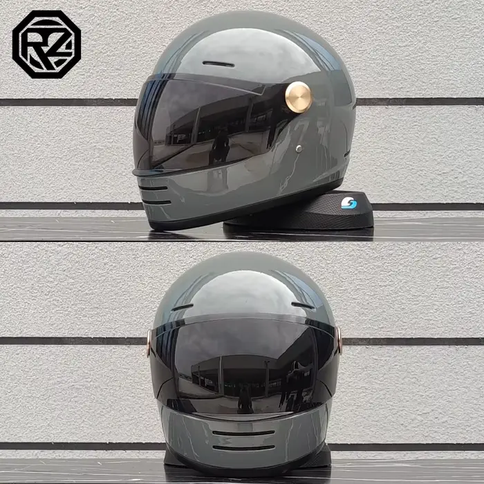 Casque intégral de Moto rétro approuvé DOT casque de Moto tout-terrain à large champ adulte Capacite