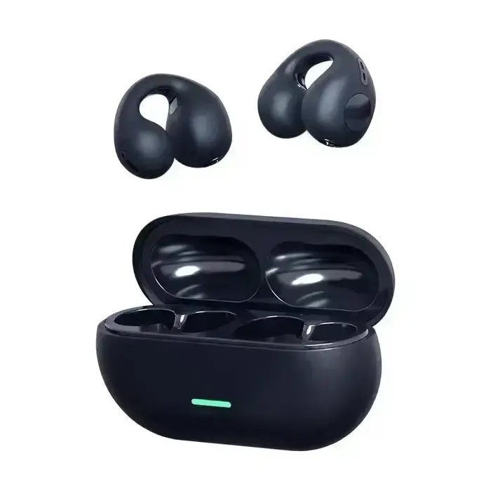 Casque Bluetooth T75 5.3 sans fil à conduction osseuse, casque à clipser pour la musique, le sport e