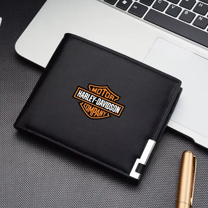 Housse de permis de conduire de moto, portefeuille court en cuir pour Harley Davidson Electra Glide 