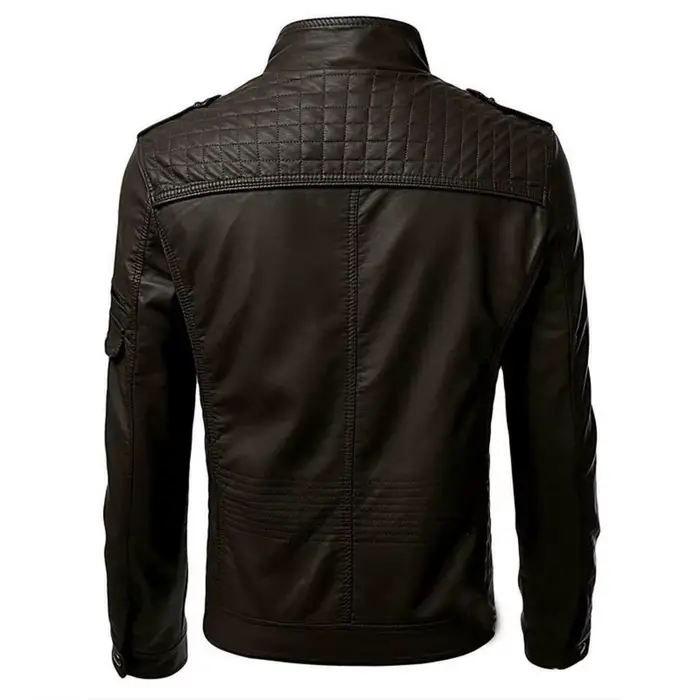 KIDWHXR Blouson en cuir pour homme