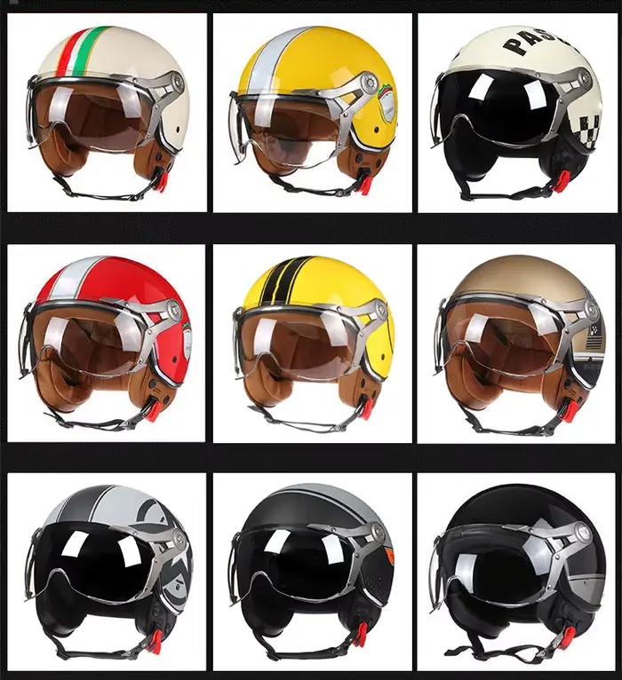 Casque de Moto Jet Vintage